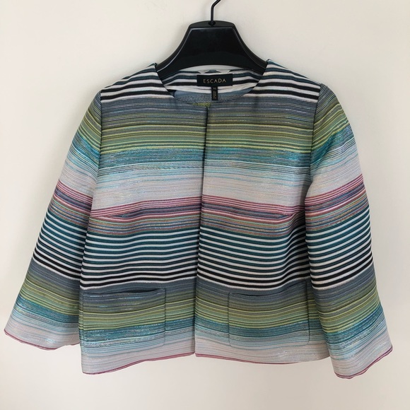 Escada Banora Stripe Lurex Jacket - Picture 2 of 8